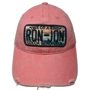 Ron Jon Surf Shop Baseball Cap Pink One Size Beach Sunset Distressed Patch Hat